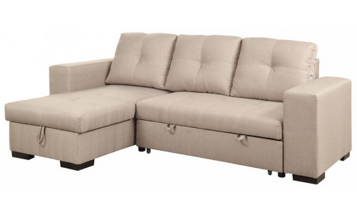 Dento Sleeper Storage Sectional Ivory Furniture of America Dento Sleeper Storage Sectional Ivory Furniture of America