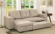 Dento Sleeper Storage Sectional Ivory Furniture of America