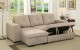 Dento Sleeper Storage Sectional Ivory Furniture of America