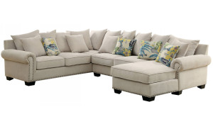 Pradeep Sectional Beige Furniture of America Pradeep Sectional Beige Furniture of America