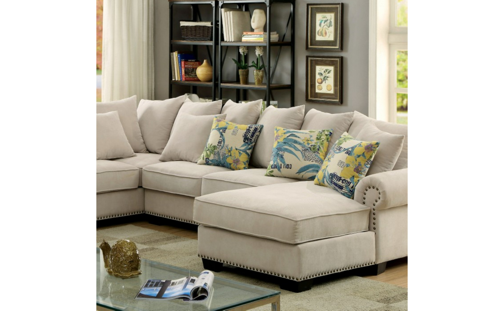 Pradeep Sectional Beige Furniture of America