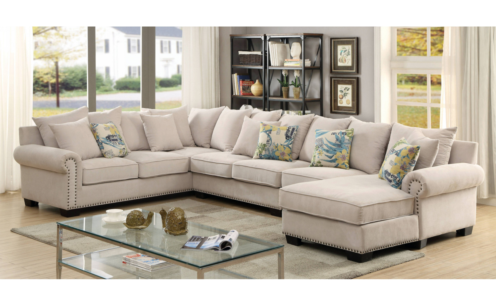 Pradeep Sectional Beige Furniture of America