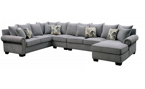 Pradeep Sectional Gray Furniture of America Pradeep Sectional Gray Furniture of America