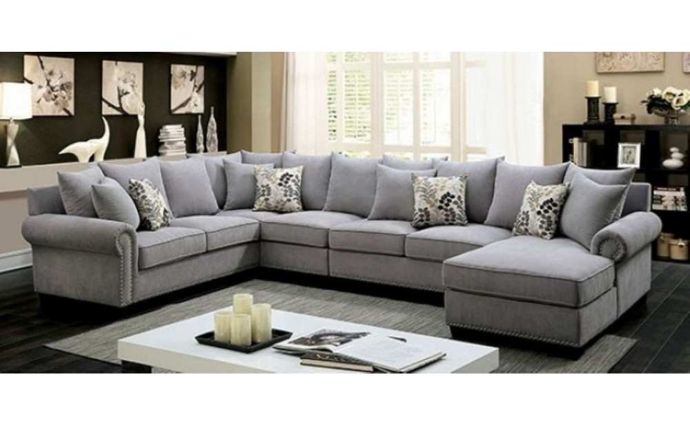 Pradeep Sectional Gray Furniture of America