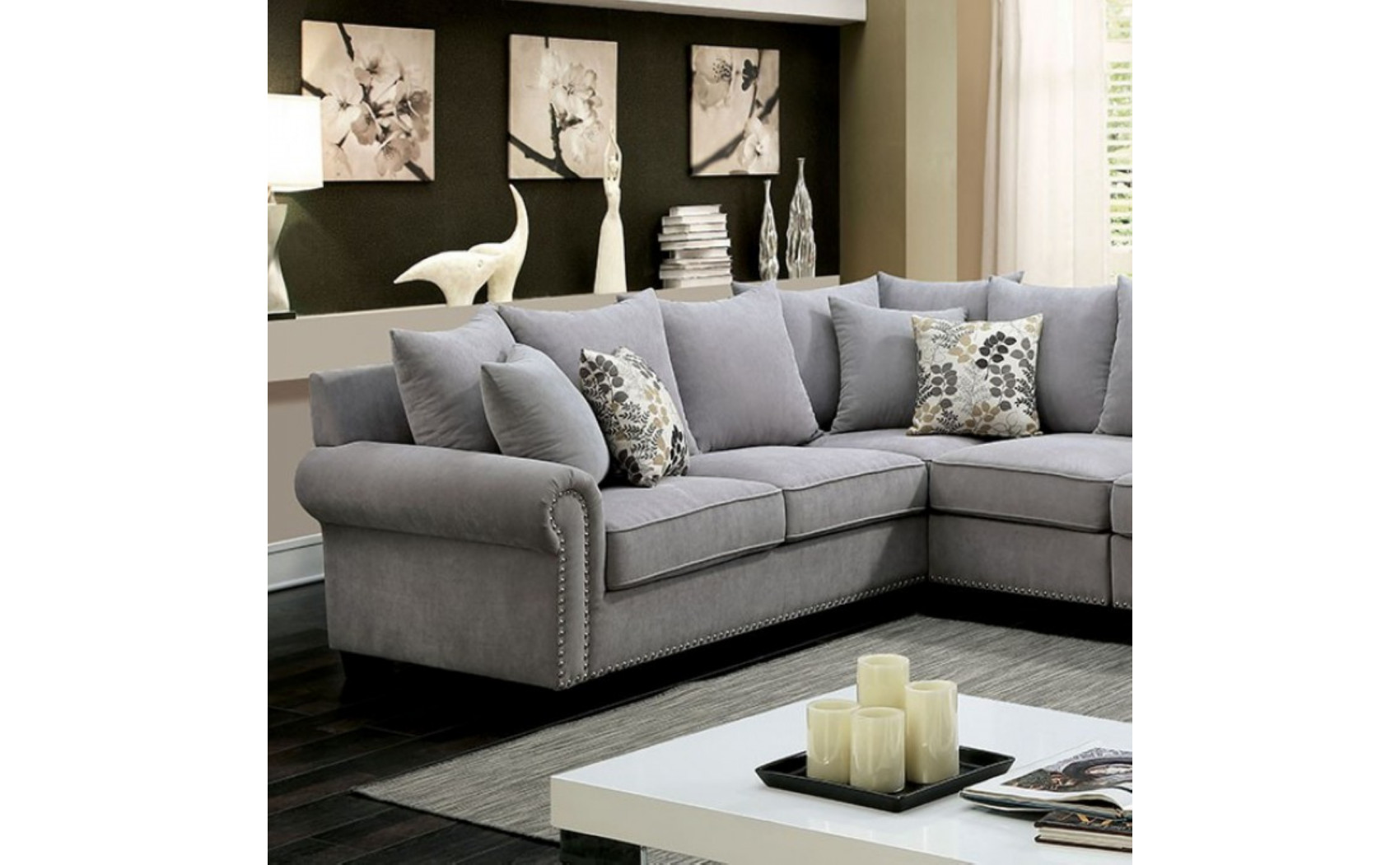 Pradeep Sectional Gray Furniture of America