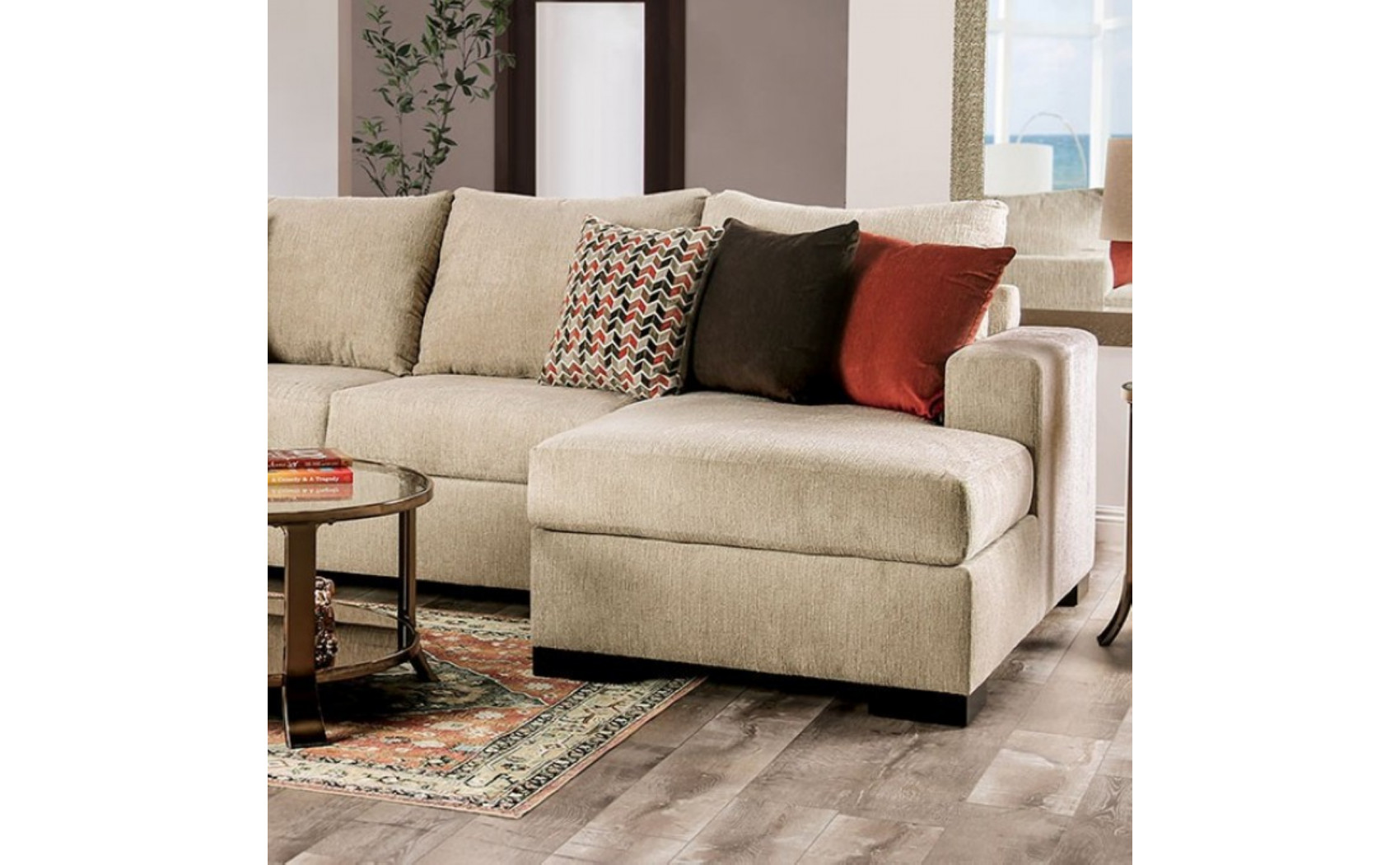 Sandrock Sectional Beige Furniture of America