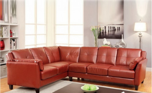 Noah Sectional Mahogany Red Furniture of America Noah Sectional Mahogany Red Furniture of America