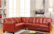 Noah Sectional Mahogany Red Furniture of America