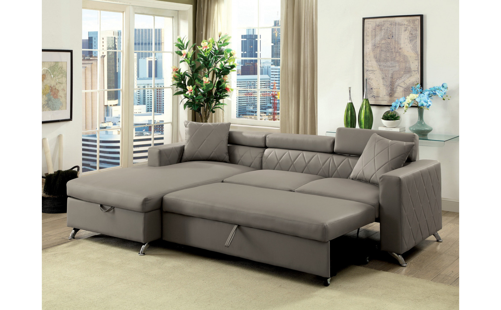 Dayn Sectional Gray Furniture of America