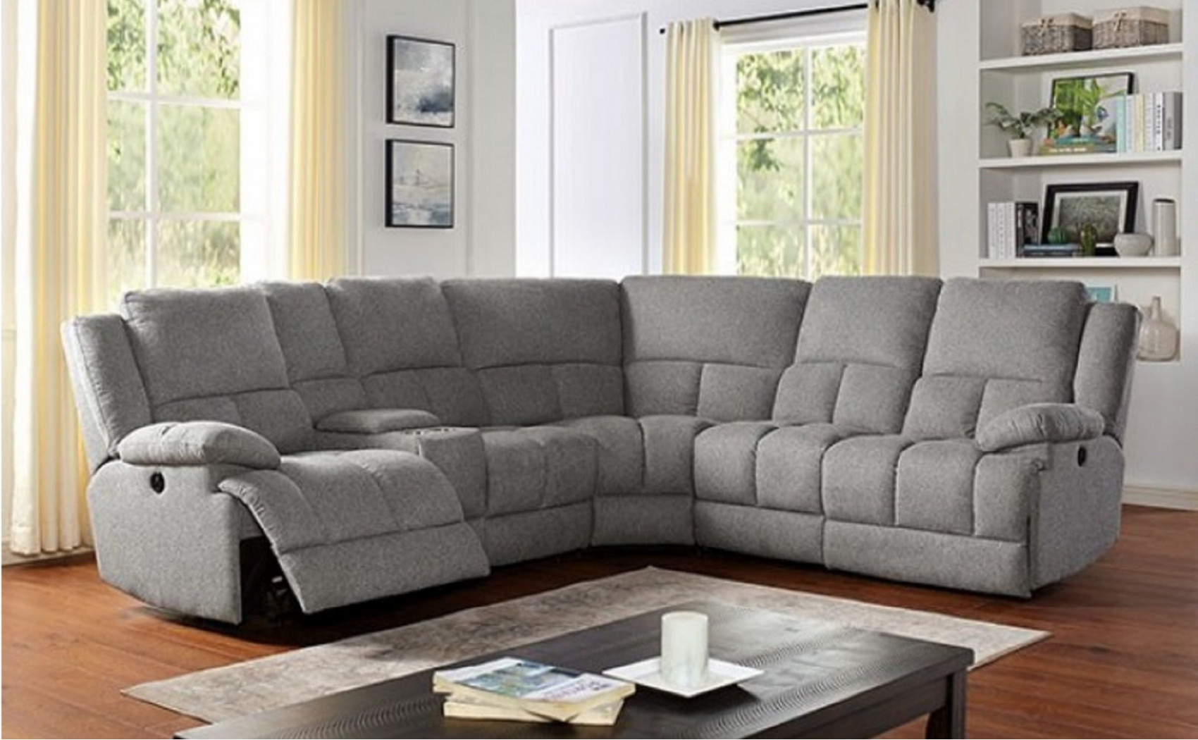 Magneti Sectional Gray Furniture of America