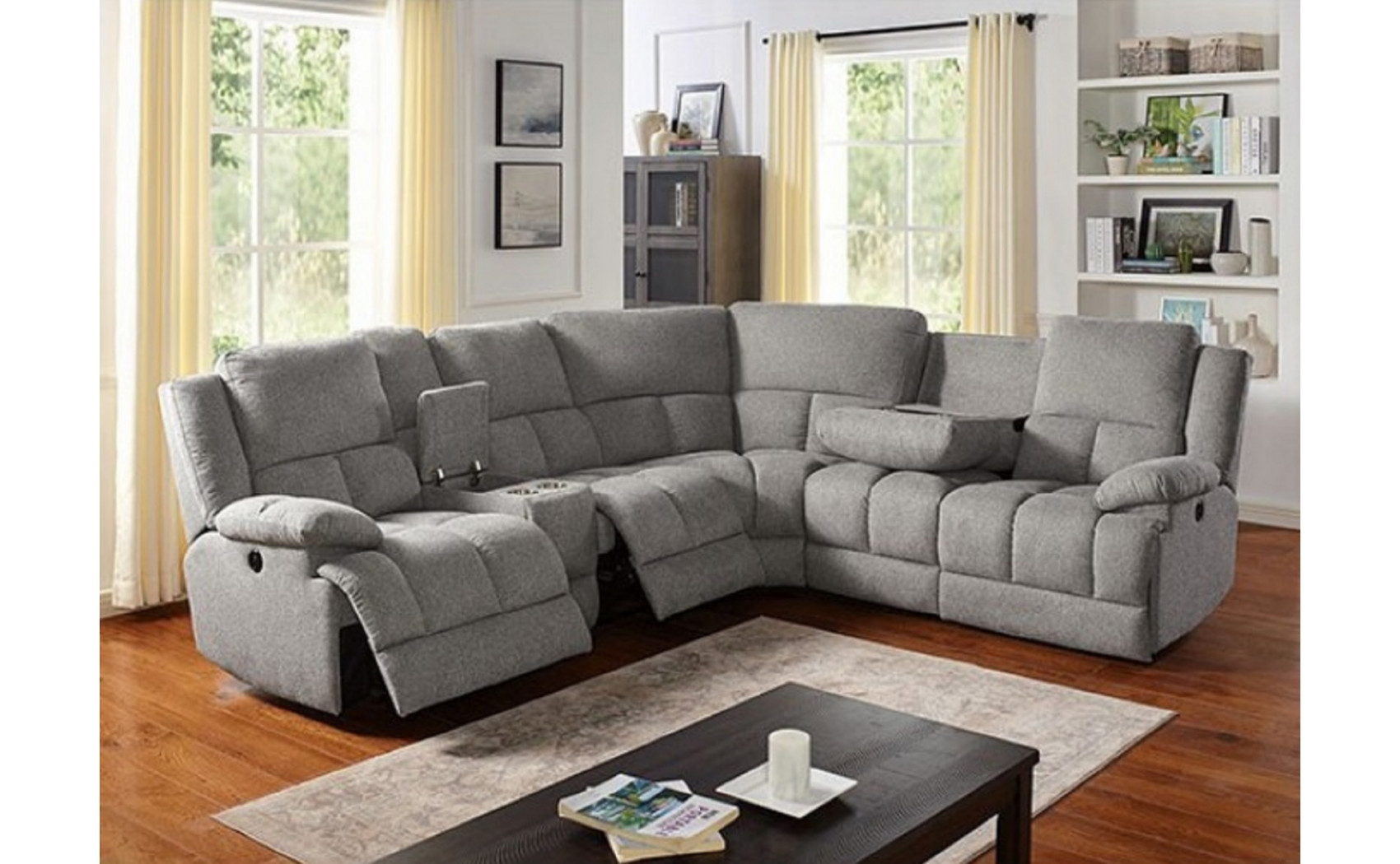Magneti Sectional Gray Furniture of America