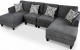 Lisa Sectional w Ottoman Gray Furniture of America