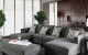 Lisa Sectional w Ottoman Gray Furniture of America