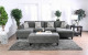 Lisa Sectional w Ottoman Gray Furniture of America