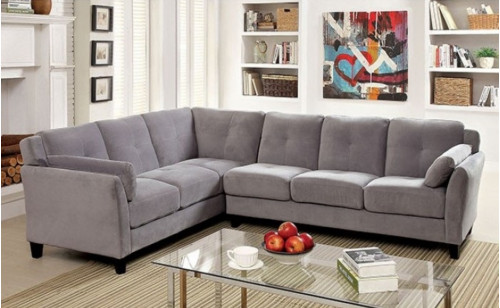 Nola Sectional Gray Furniture of America Nola Sectional Gray Furniture of America