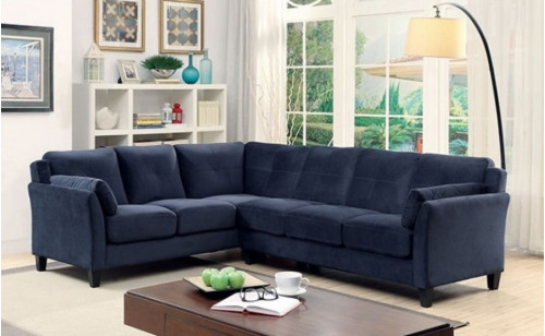 Nola Sectional Navy Furniture of America Nola Sectional Navy Furniture of America
