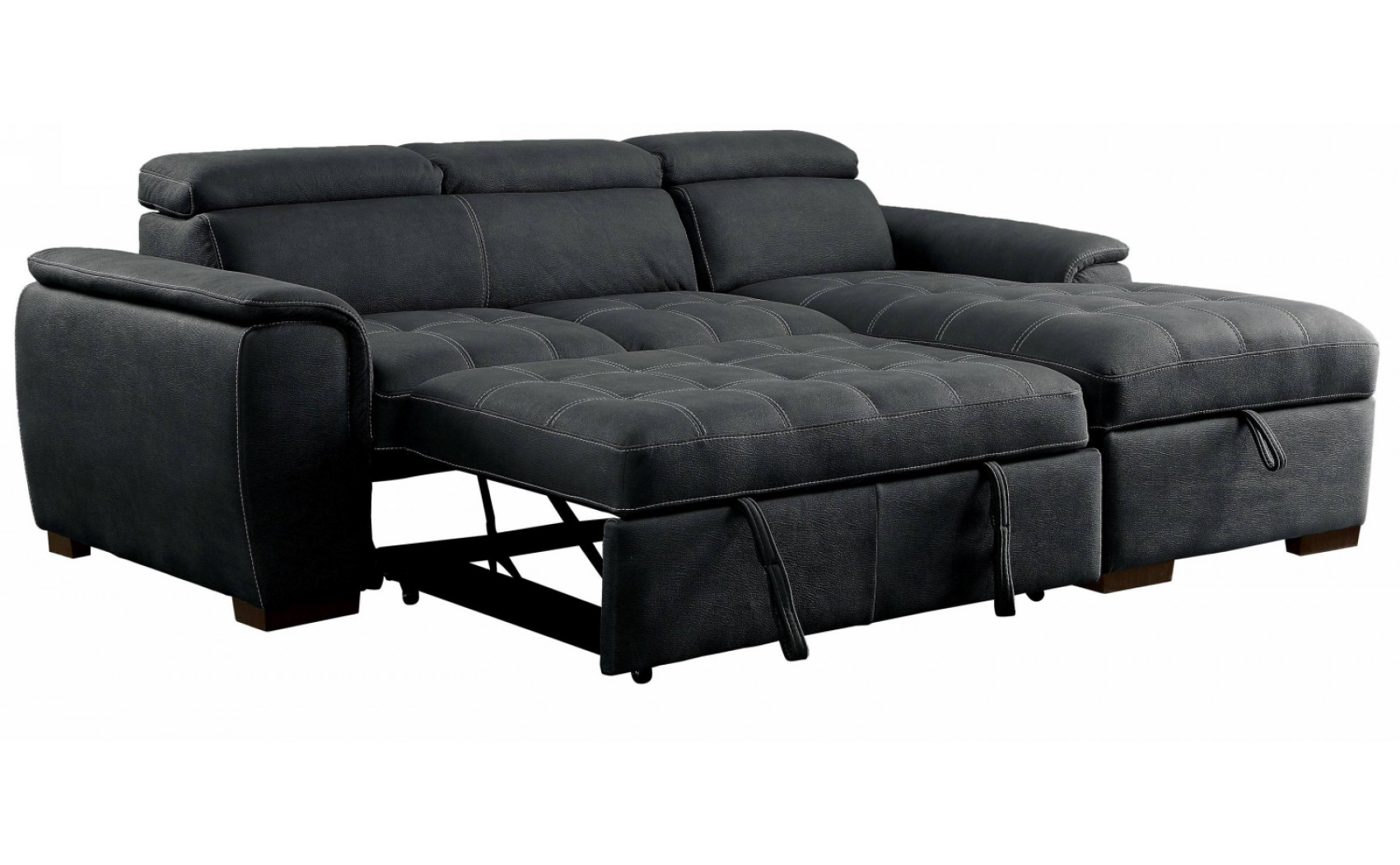 Lendra Storage Sectional Graphite Furniture of America