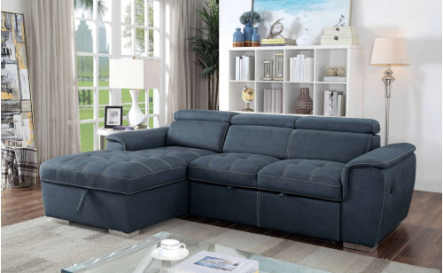 Patt Sectional Blue Gray Furniture of America Patt Sectional Blue Gray Furniture of America