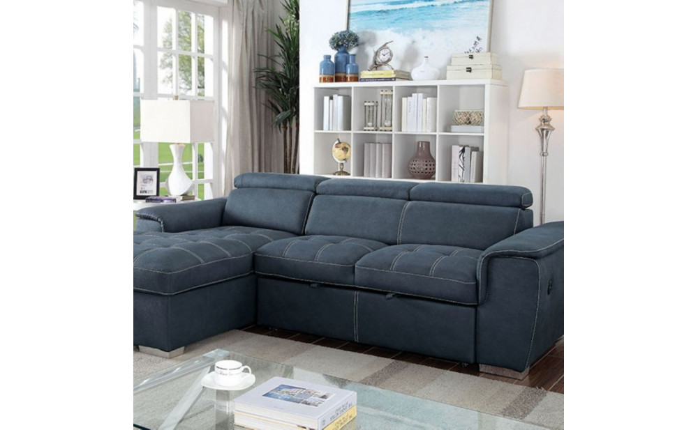 Patt Sectional Blue Gray Furniture of America