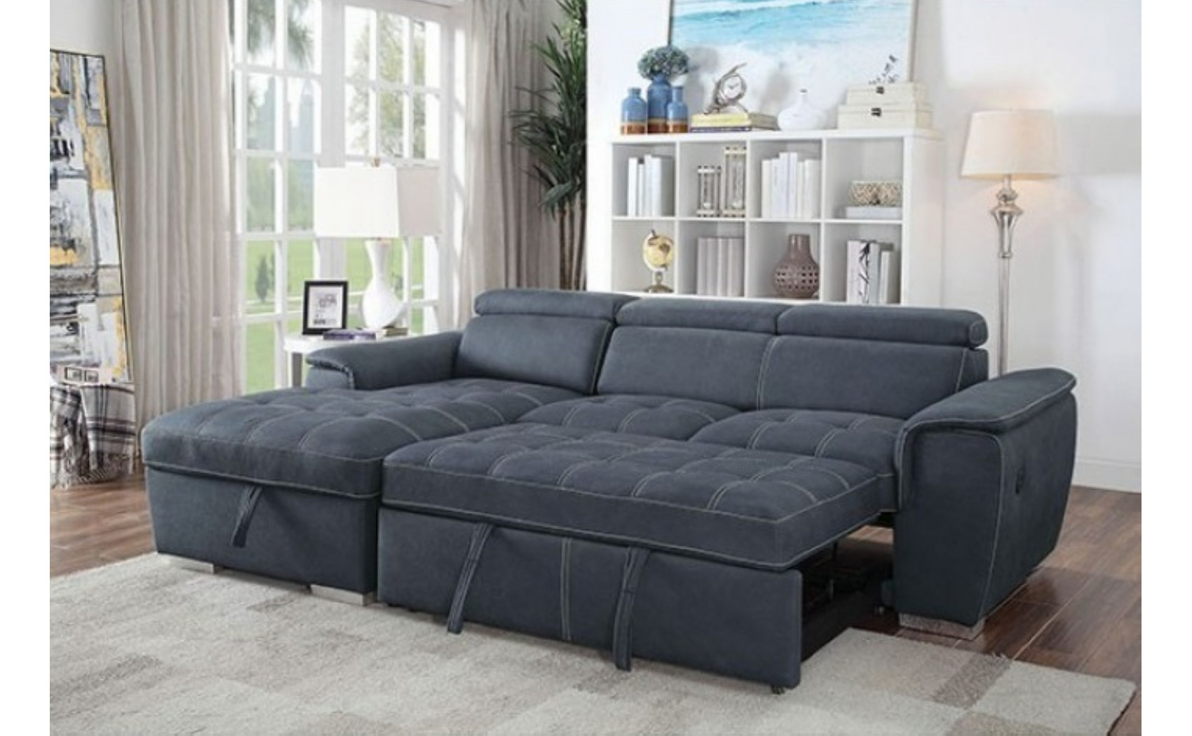 Patt Sectional Blue Gray Furniture of America