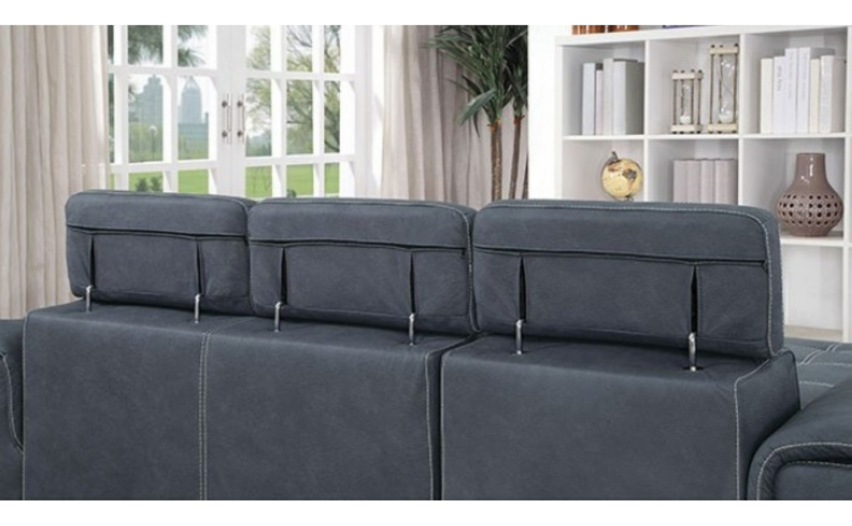 Patt Sectional Blue Gray Furniture of America