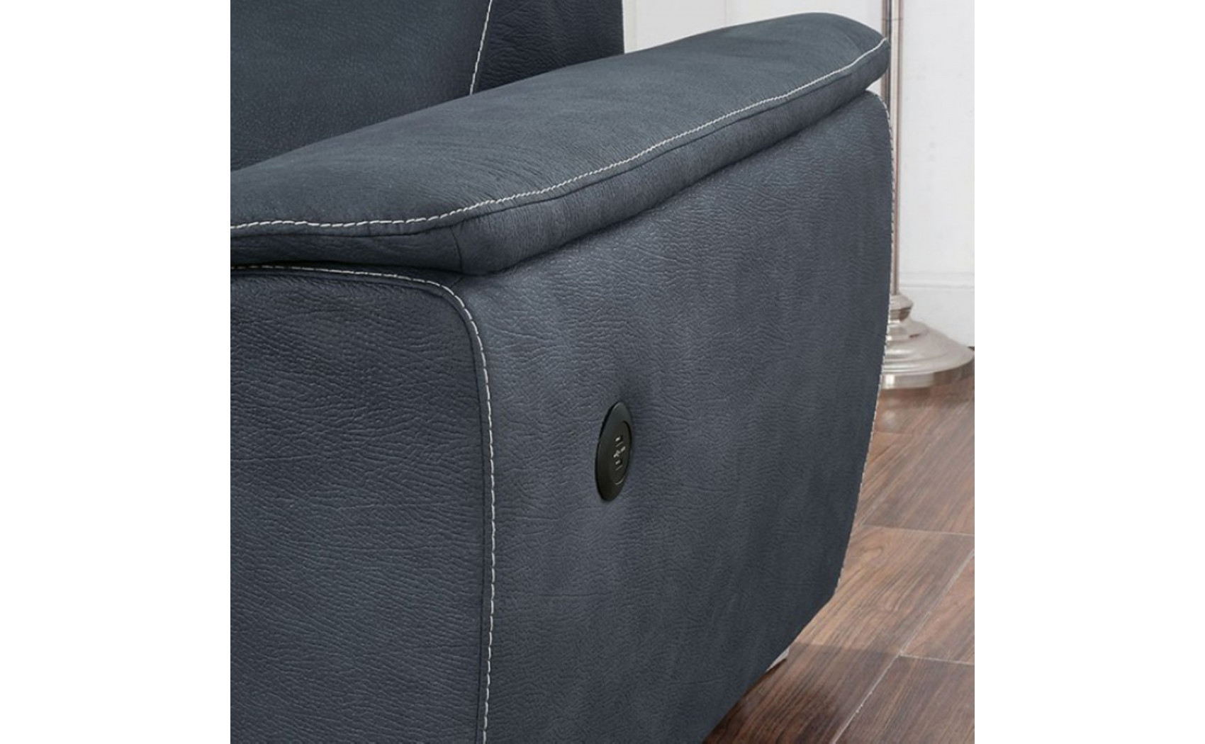 Patt Sectional Blue Gray Furniture of America