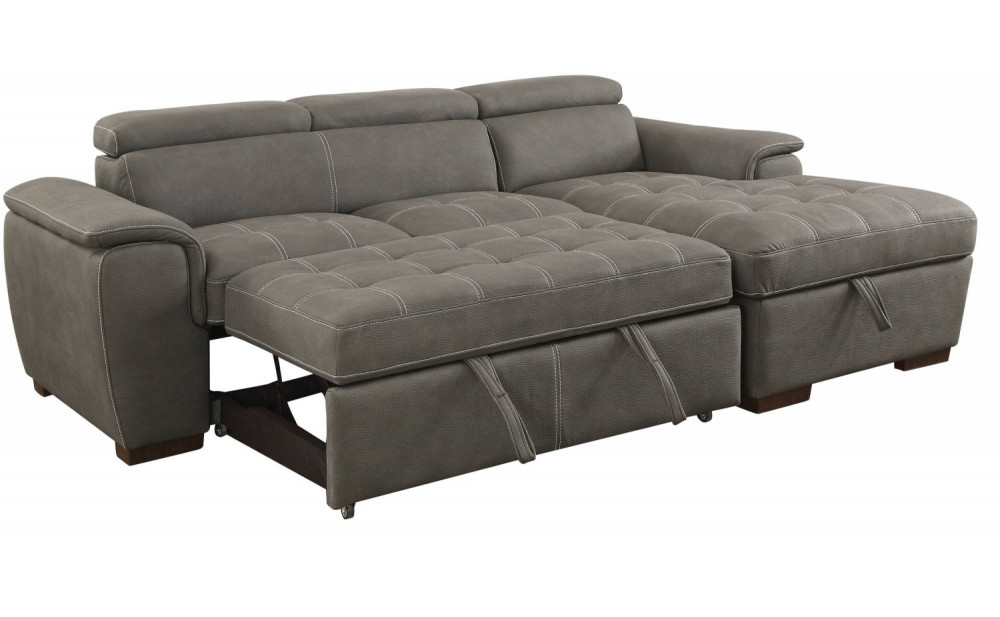 Lendra Storage Sectional Brown Furniture of America