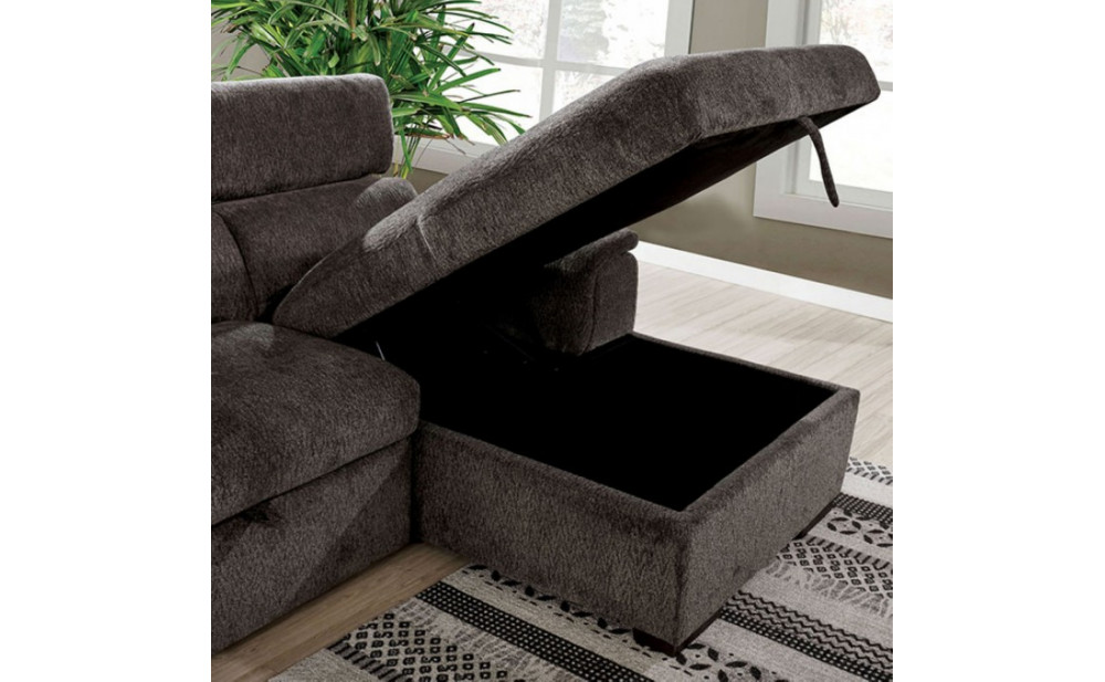 Patt Sectional Dark Gray Furniture of America