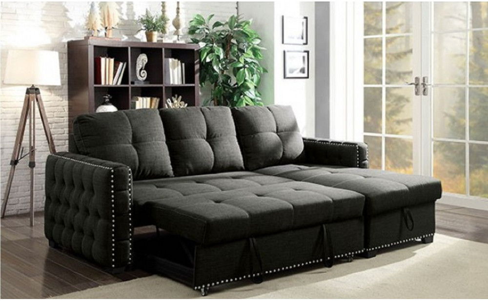 Dem Storage Sectional Dark Gray Furniture of America