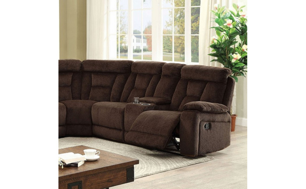 Bronson Reclining Sectional Brown Furniture of America