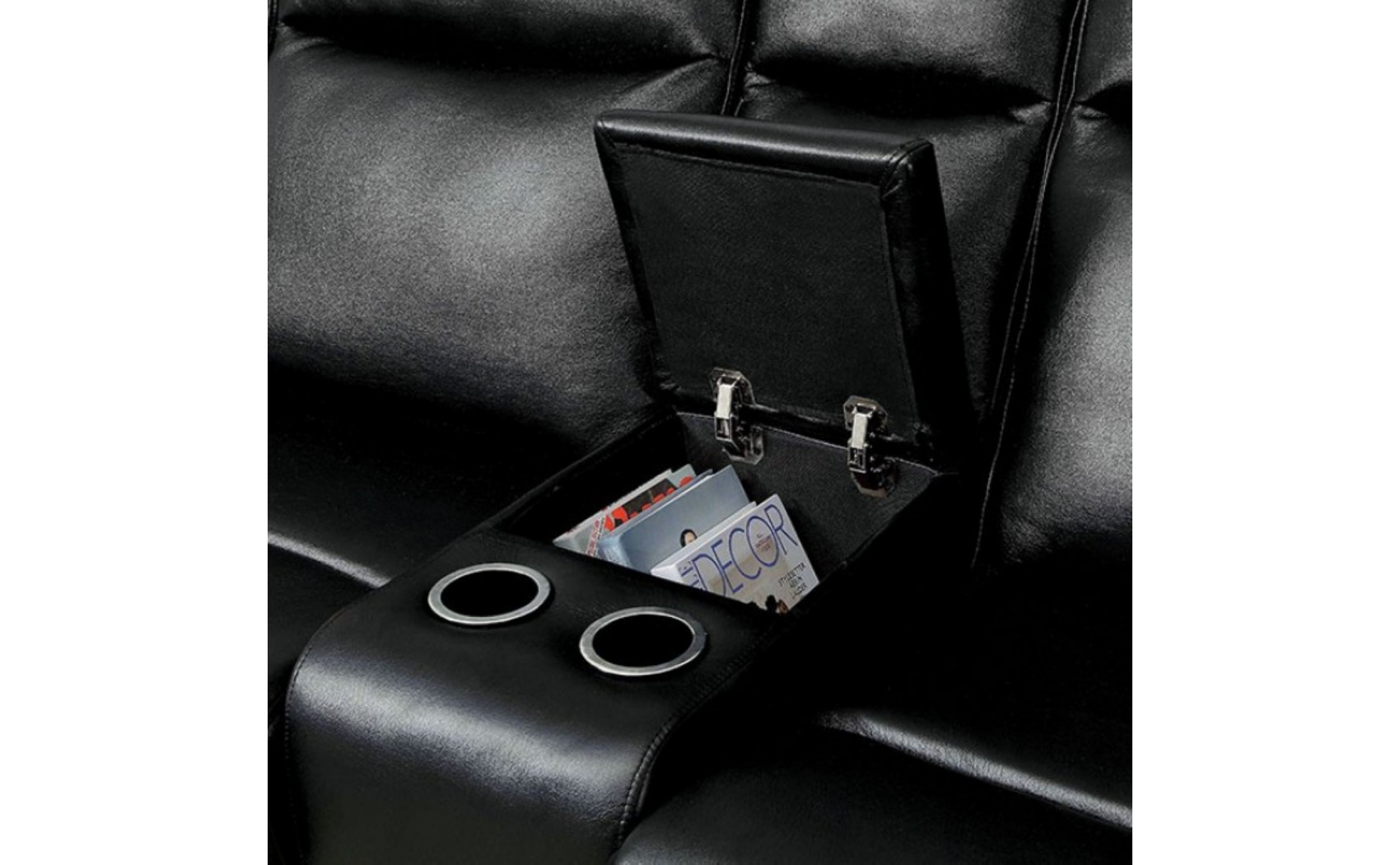 Becarra Reclining Sectional Black Furniture of America