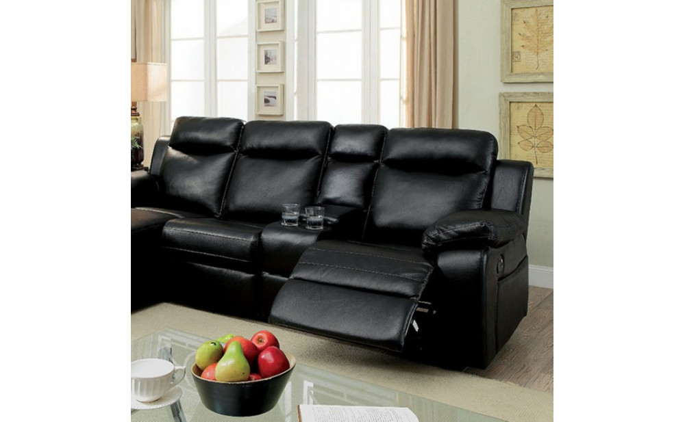 Becarra Reclining Sectional Black Furniture of America