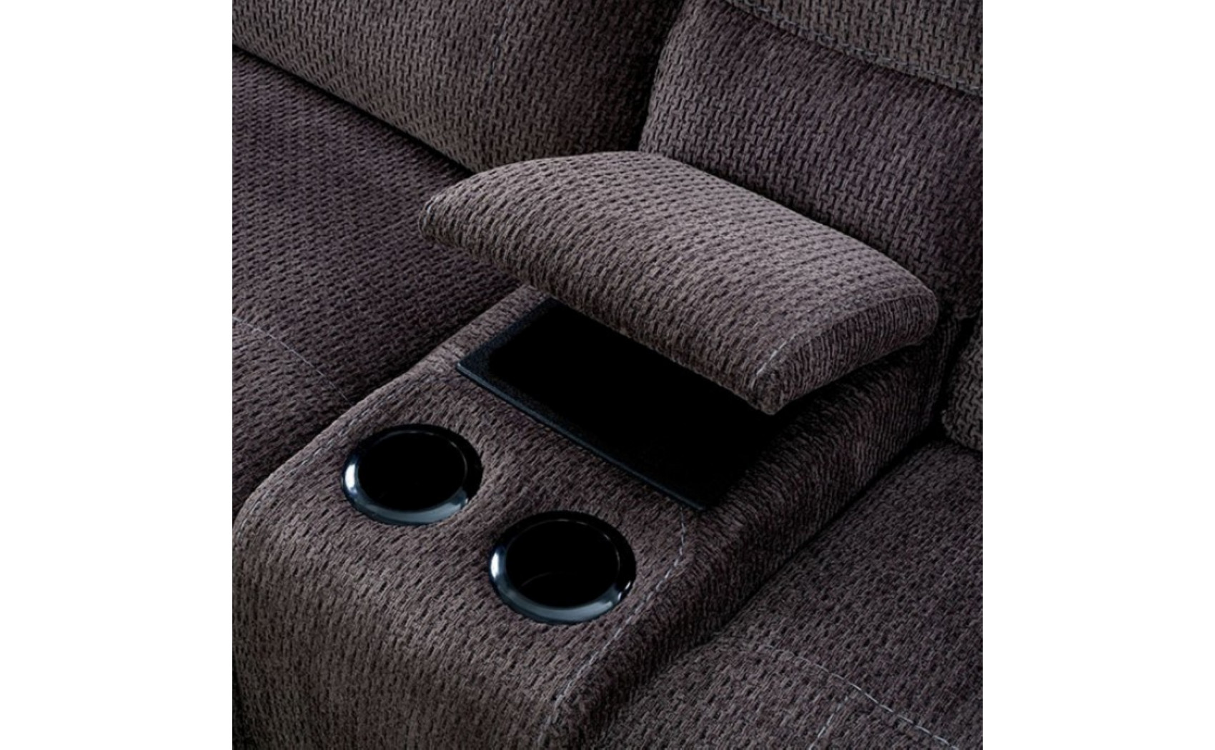 Seren Reclining Sectional w Console Gray Furniture of America