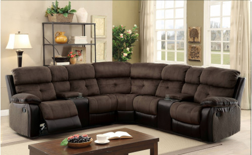 Roxan Reclining Sectional w Consoles Furniture of America Roxan Reclining Sectional w Consoles Furniture of America