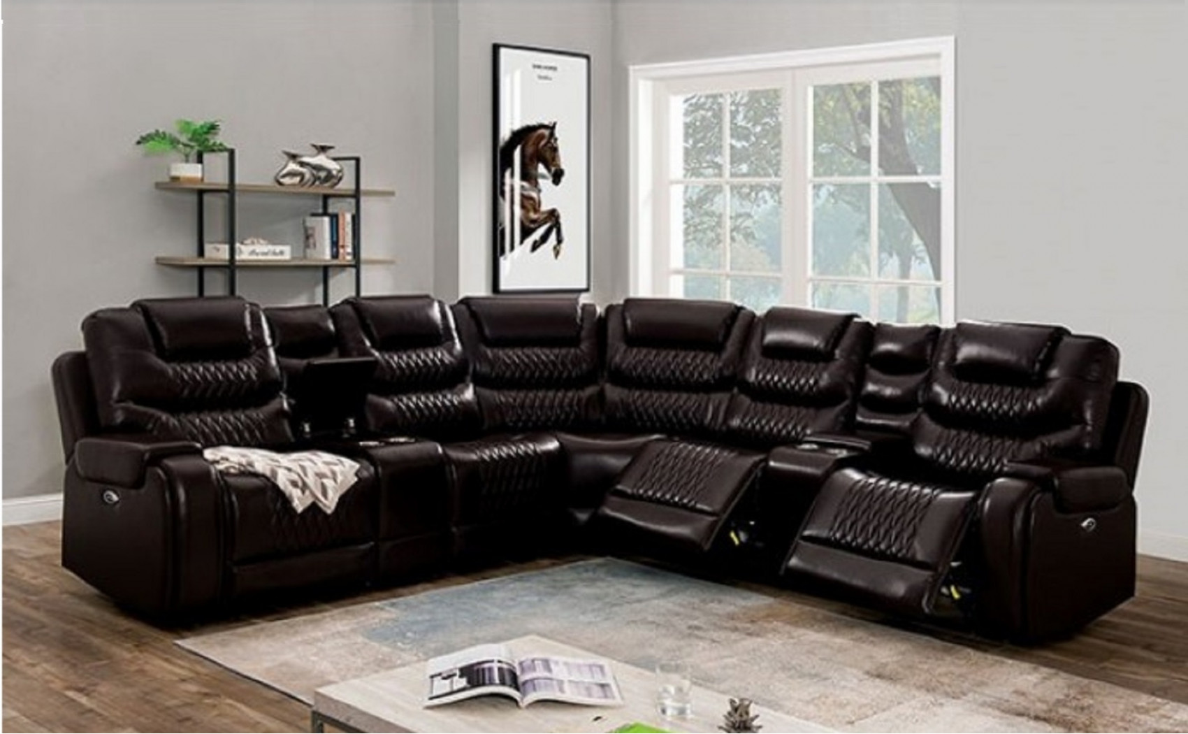 Tombolo Reclining Sectional Brown Furniture of America