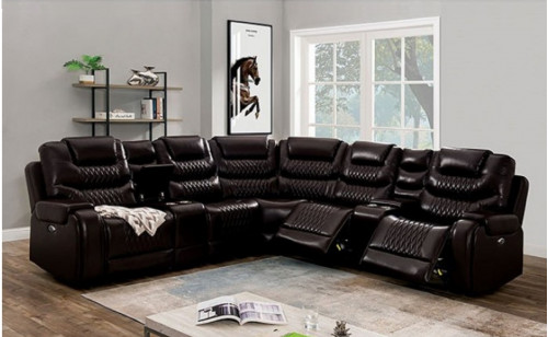 Tombolo Reclining Sectional Brown Furniture of America Tombolo Reclining Sectional Brown Furniture of America