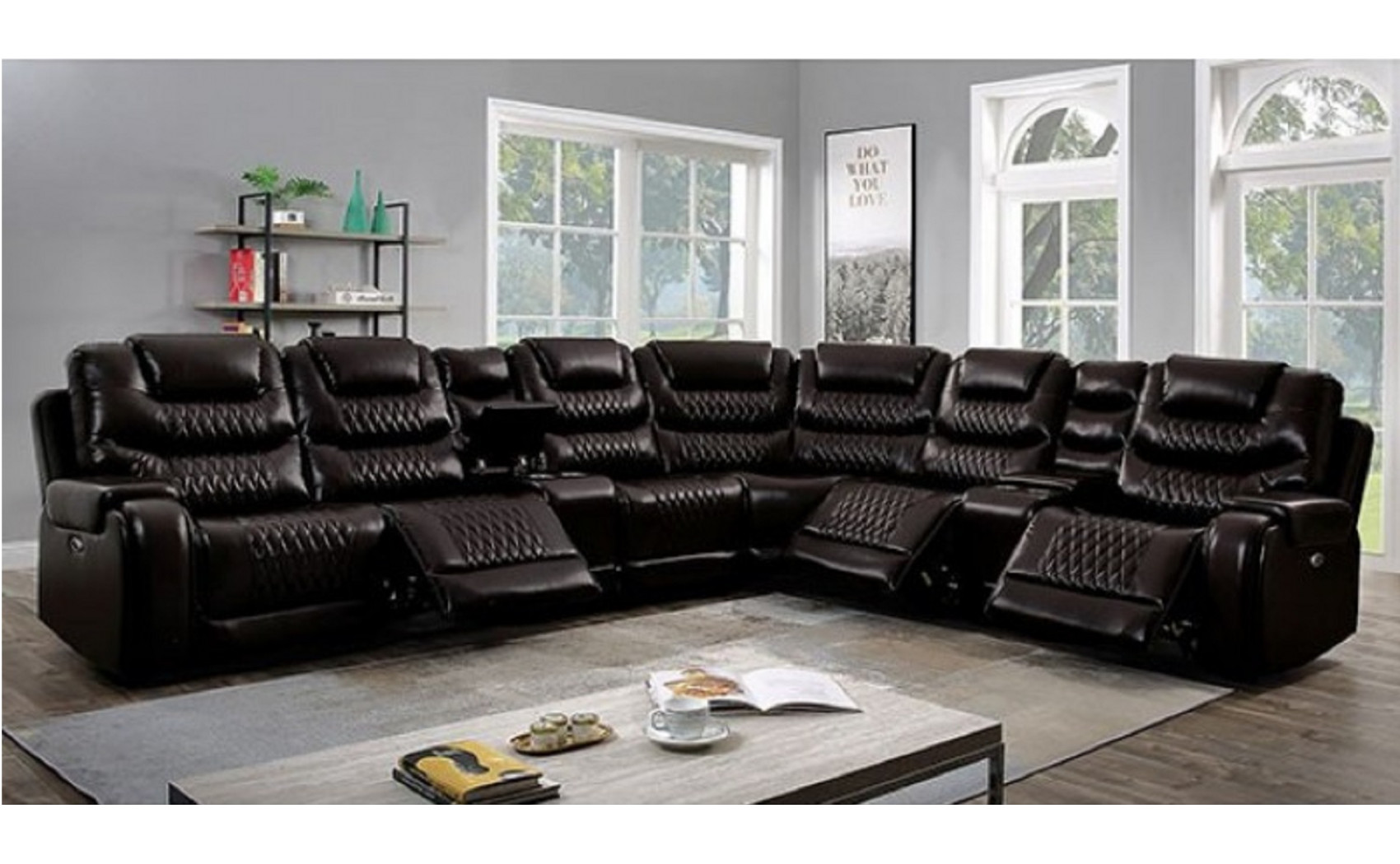 Tombolo Reclining Sectional Brown Furniture of America