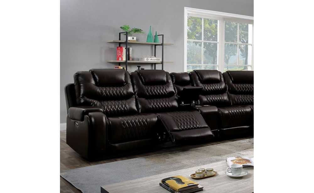 Tombolo Reclining Sectional Brown Furniture of America