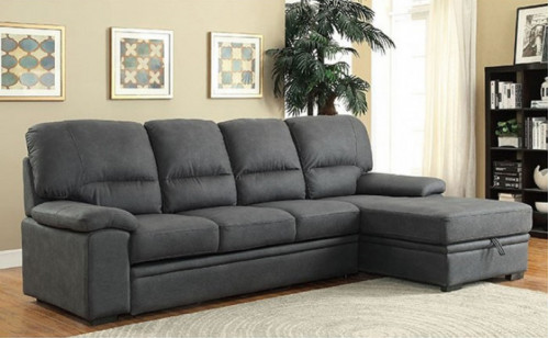 Alceste Sleeper Sectional Gray Furniture of America Alceste Sleeper Sectional Gray Furniture of America