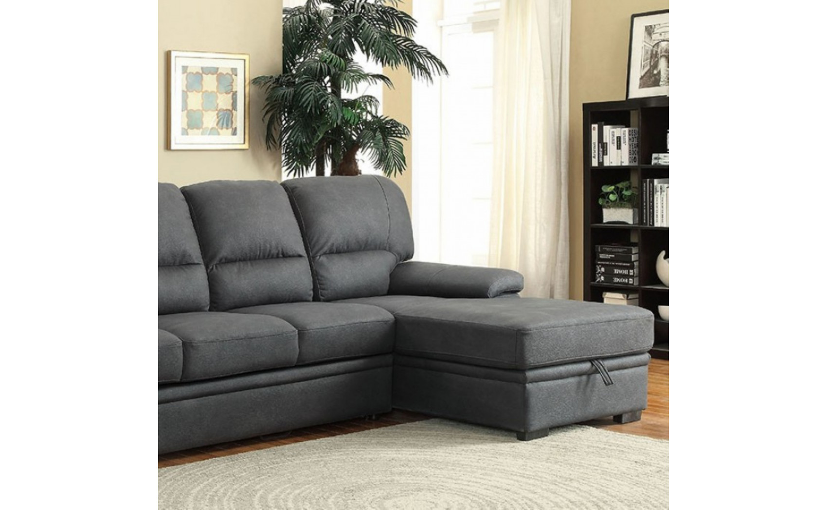 Alceste Sleeper Sectional Gray Furniture of America