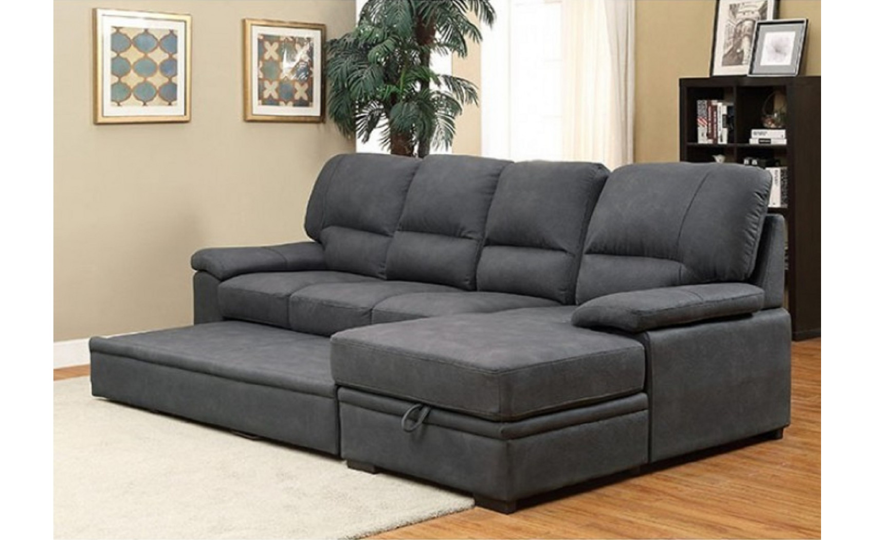 Alceste Sleeper Sectional Gray Furniture of America