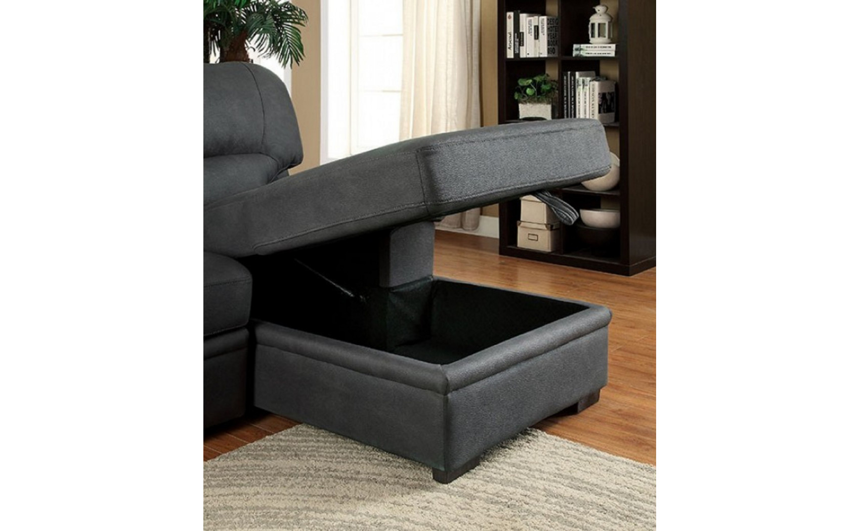 Alceste Sleeper Sectional Gray Furniture of America