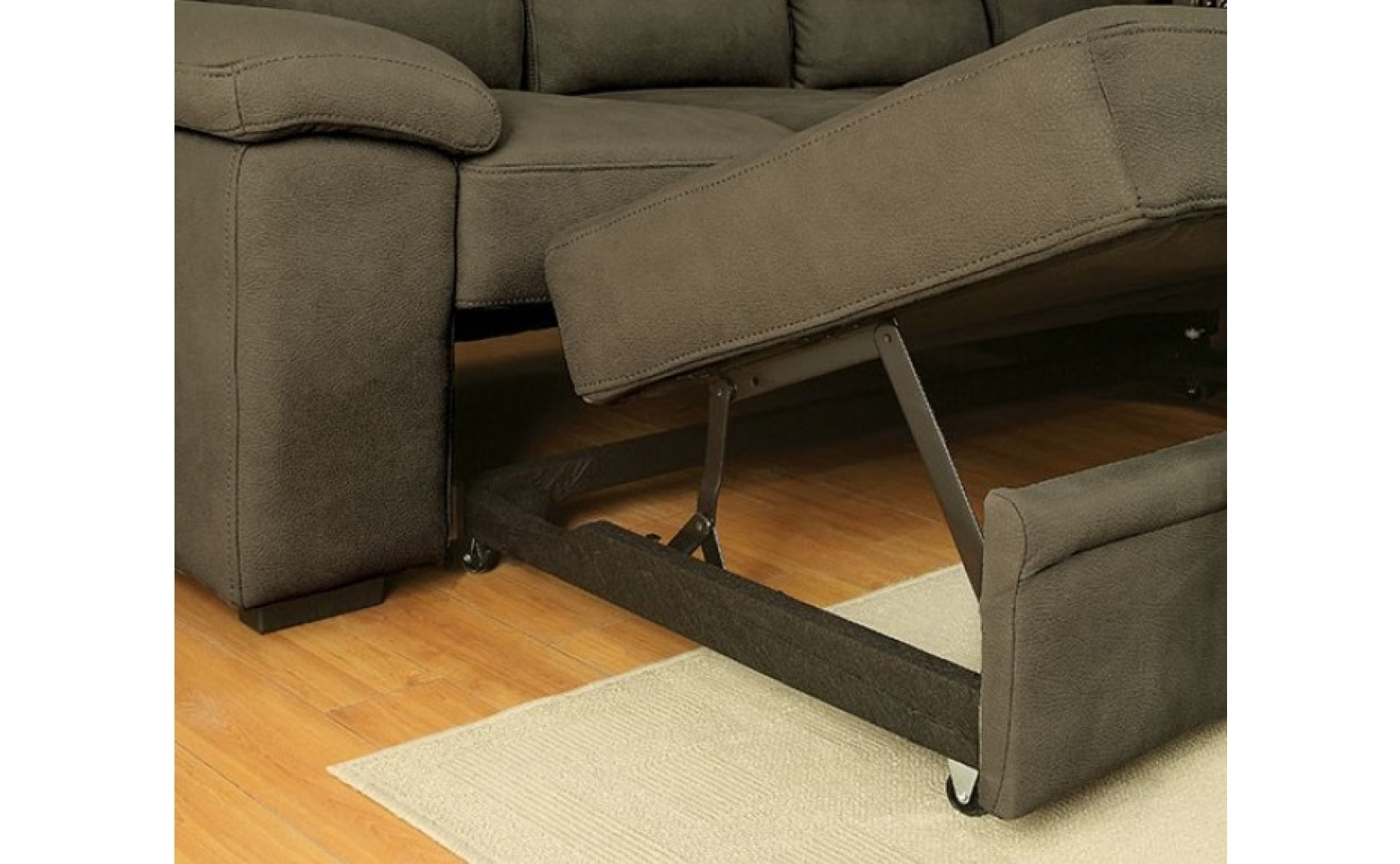 Alceste Sleeper Sectional Ash Brown Furniture of America