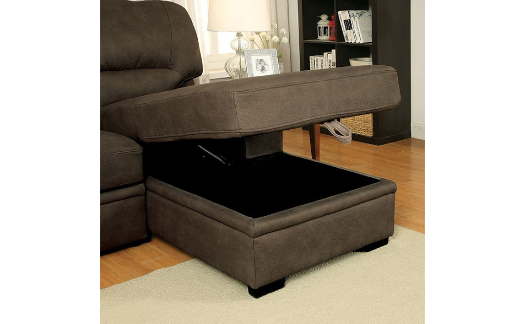 Alceste Sleeper Sectional Ash Brown Furniture of America