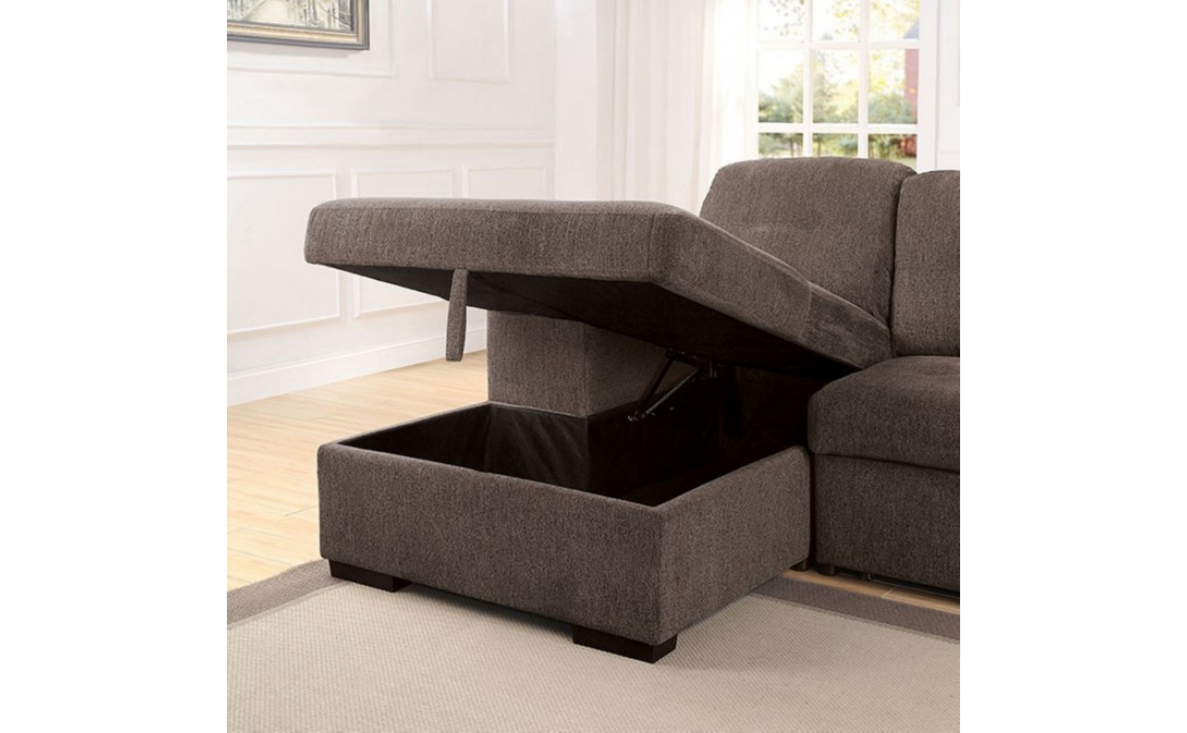 Owego Sectional Warm Gray Furniture of America