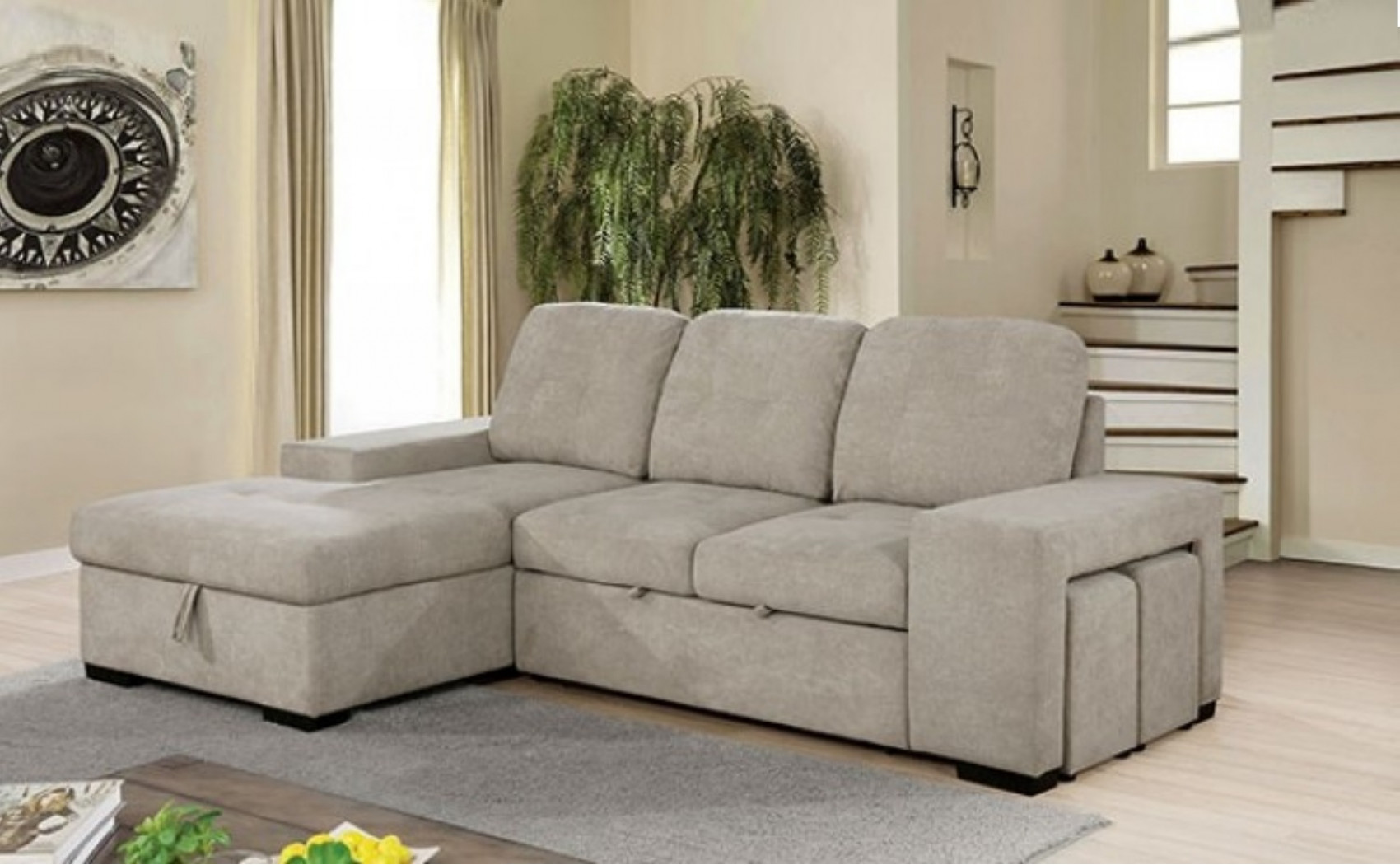Owego Sectional Light Gray Furniture of America