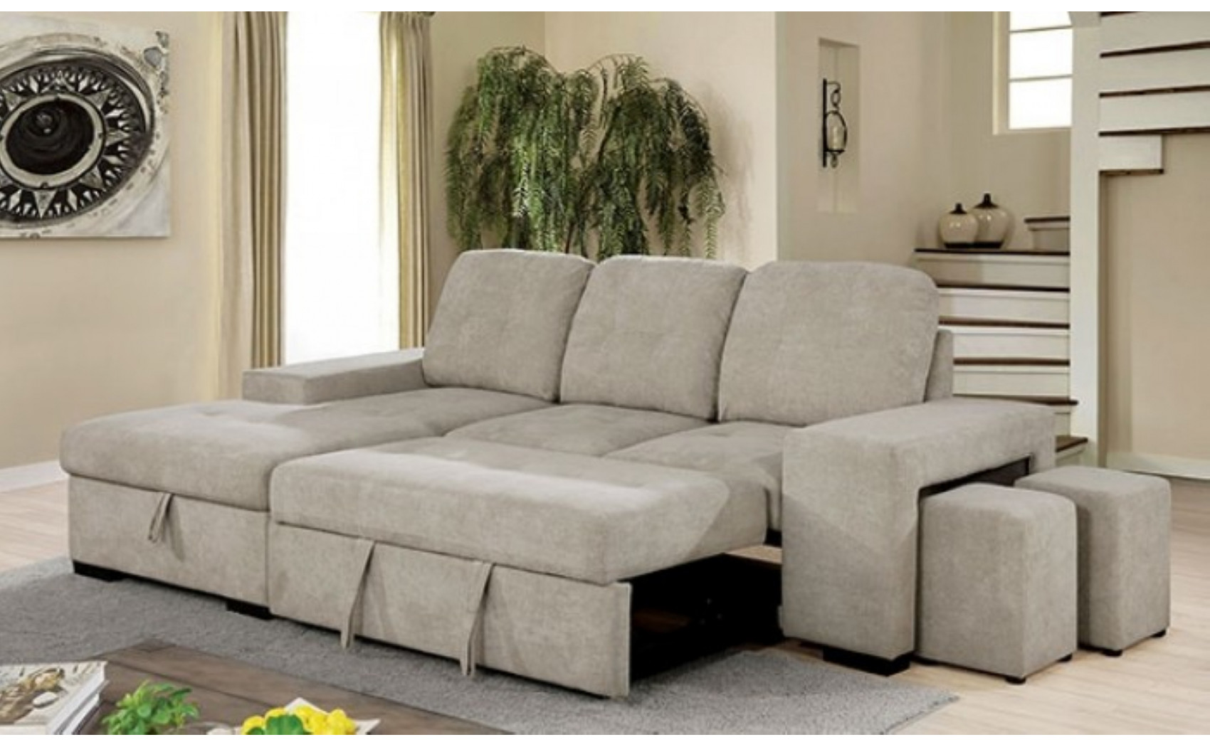 Owego Sectional Light Gray Furniture of America