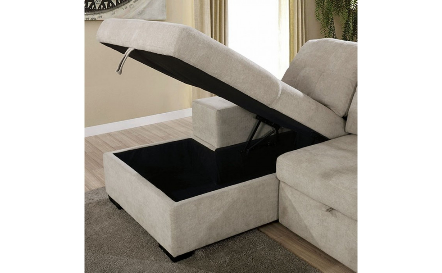 Owego Sectional Light Gray Furniture of America