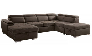 Hug Sectional in Light Brown Furniture of America Hug Sectional in Light Brown Furniture of America