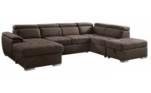 Hug Sectional in Light Brown Furniture of America Hug Sectional in Light Brown Furniture of America
